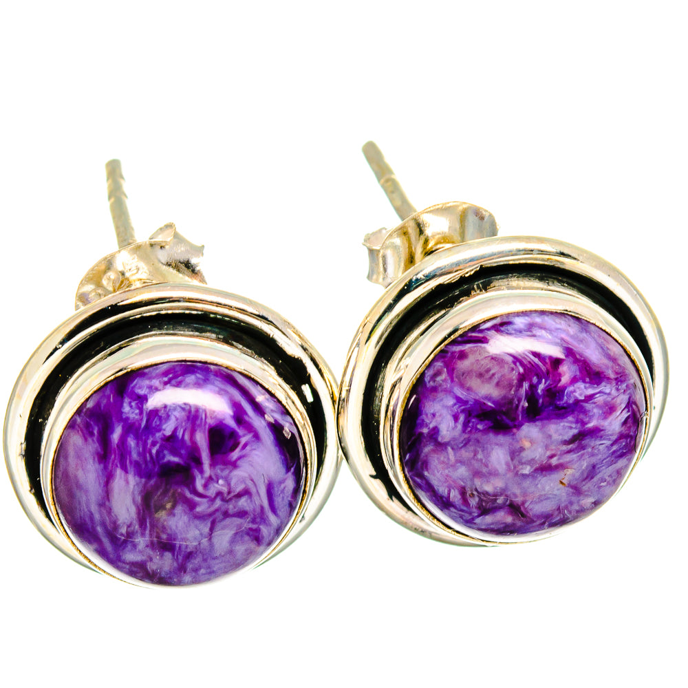 Charoite Earrings handcrafted by Anasilvercos - EARR421713