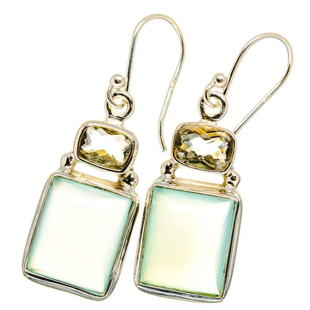 Aqua Chalcedony Earrings handcrafted by Anasilvercos - EARR421714