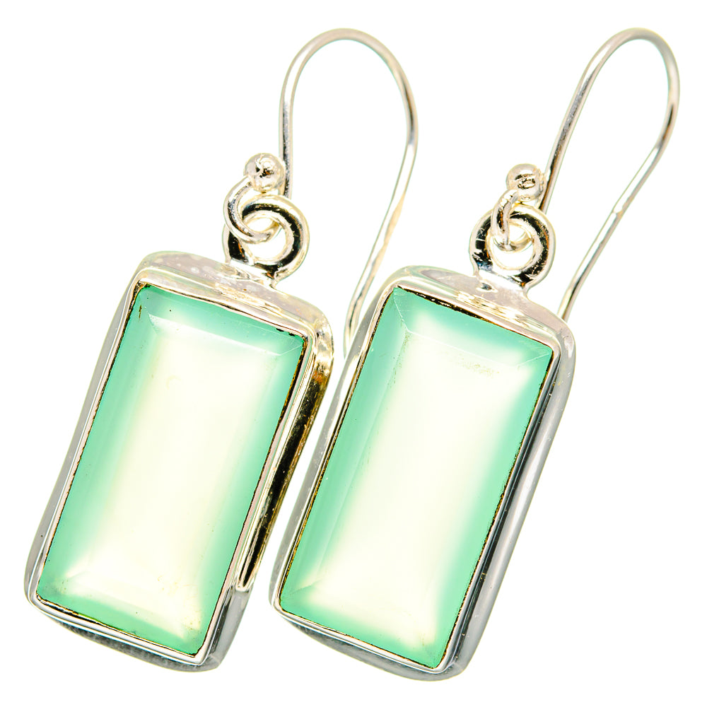 Aqua Chalcedony Earrings handcrafted by Anasilvercos - EARR421715