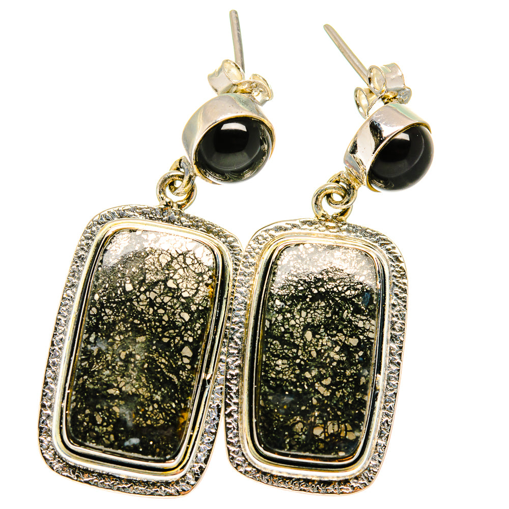 Pyrite Agate Earrings handcrafted by Anasilvercos - EARR421717