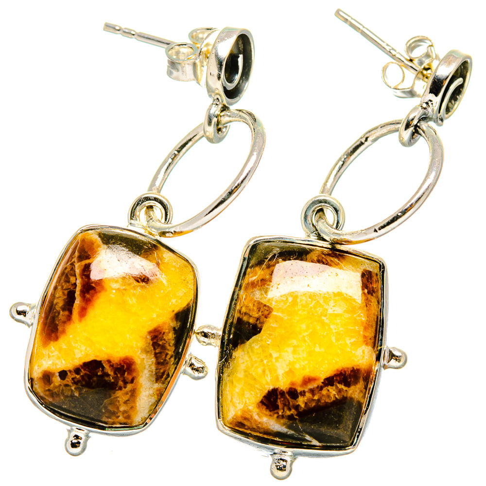 Septarian Nodule Earrings handcrafted by Anasilvercos - EARR421723