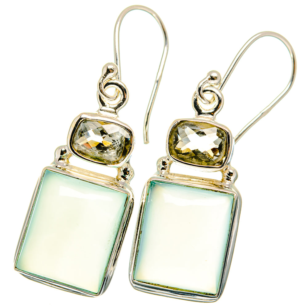Aqua Chalcedony Earrings handcrafted by Anasilvercos - EARR421726