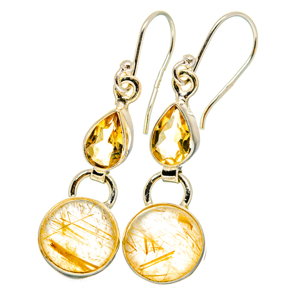 Rutilated Quartz Earrings handcrafted by Anasilvercos - EARR421750