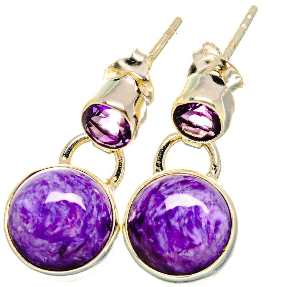 Charoite Earrings handcrafted by Anasilvercos - EARR421752