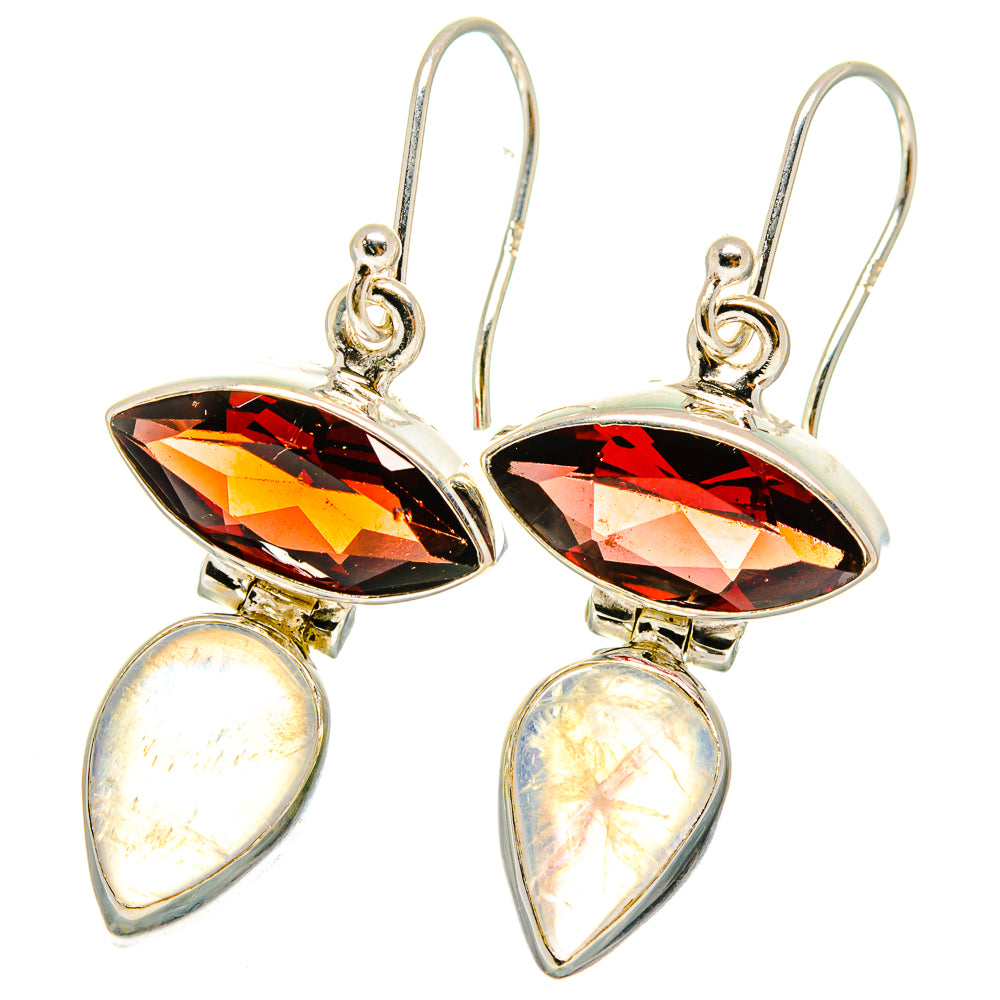 Rianbow Moonstone Earrings handcrafted by Anasilvercos - EARR421753