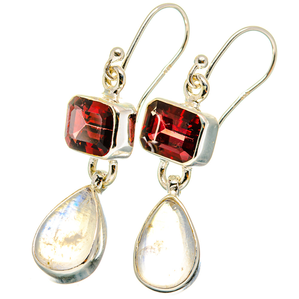 Rainbow Moonstone Earrings handcrafted by Anasilvercos - EARR421777