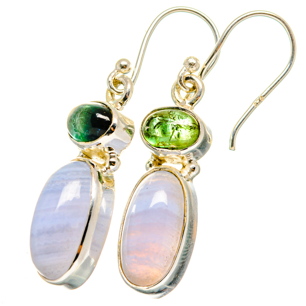 Blue Lace Agate Earrings handcrafted by Anasilvercos - EARR421779