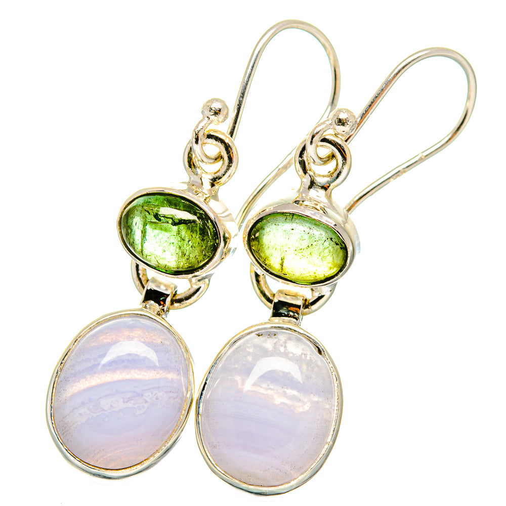 Blue Lace Agate Earrings handcrafted by Anasilvercos - EARR421782