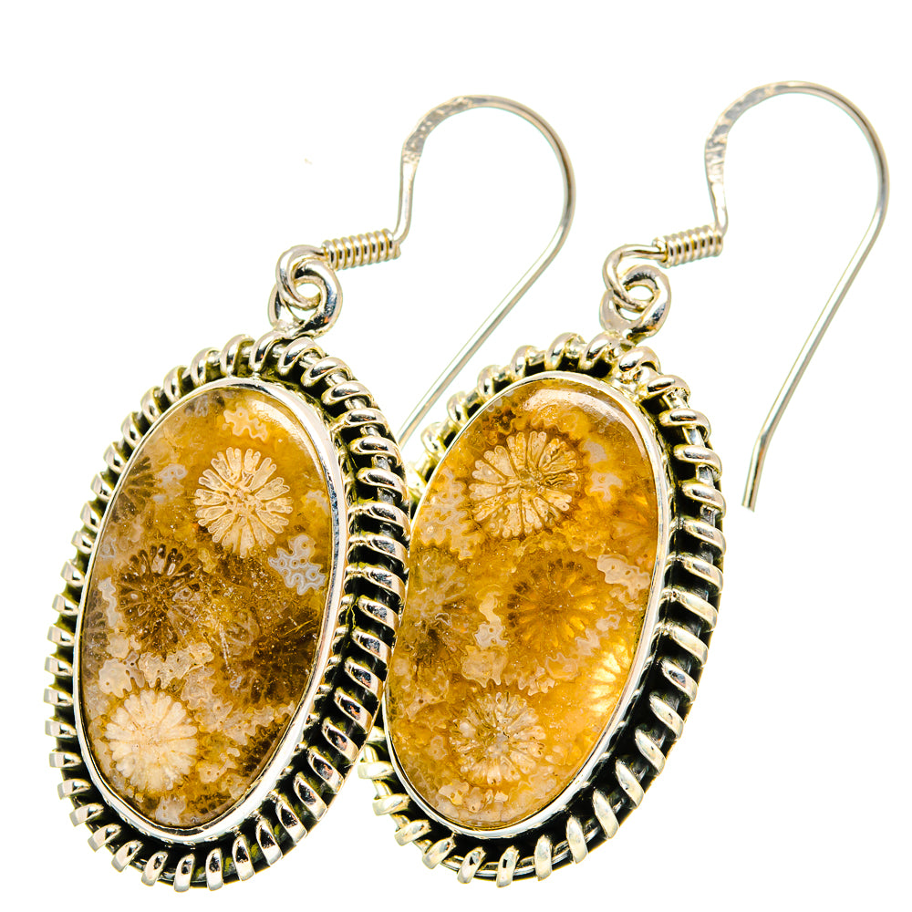 Fossil Coral Earrings handcrafted by Anasilvercos - EARR421785
