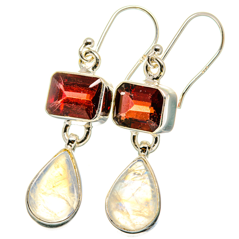Rainbow Moonstone Earrings handcrafted by Anasilvercos - EARR421808