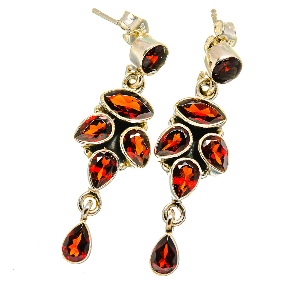 Garnet Earrings handcrafted by Anasilvercos - EARR421835
