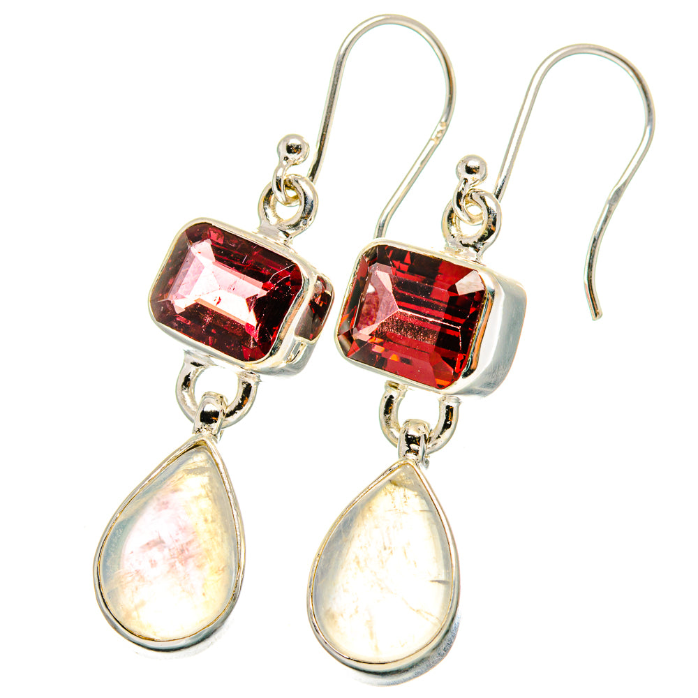 Rainbow Moonstone Earrings handcrafted by Anasilvercos - EARR421848