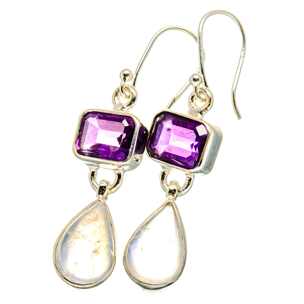 Rainbow Moonstone Earrings handcrafted by Anasilvercos - EARR421859
