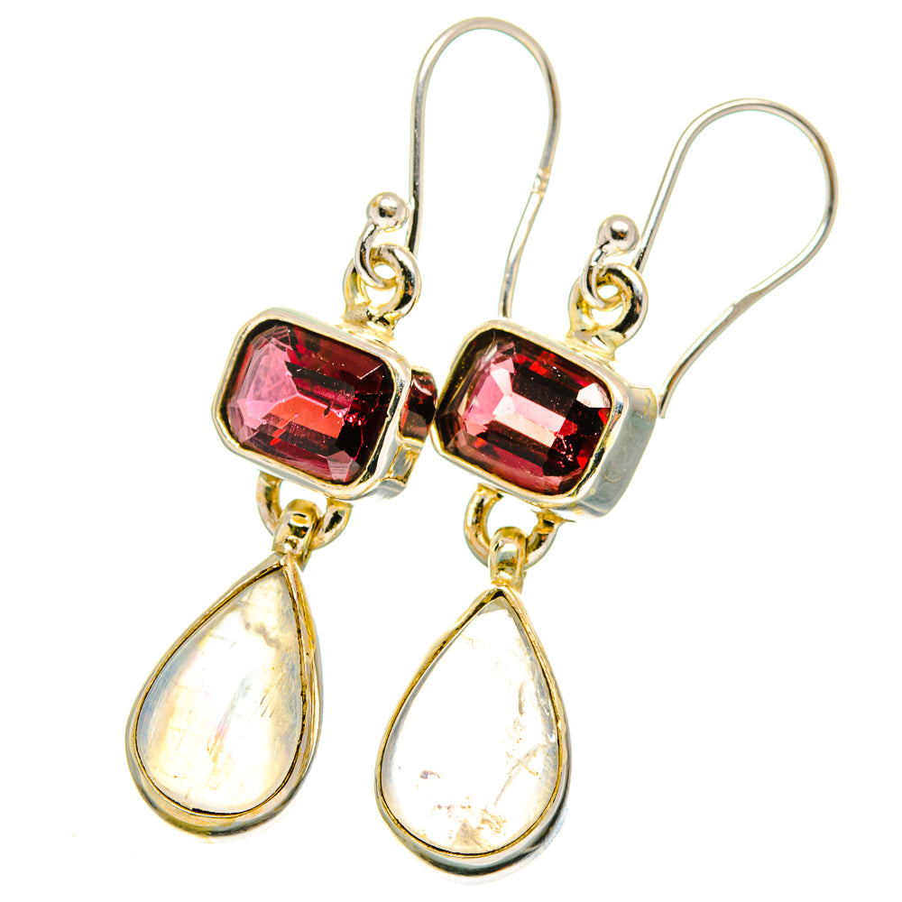 Rainbow Moosntone Earrings handcrafted by Anasilvercos - EARR421874