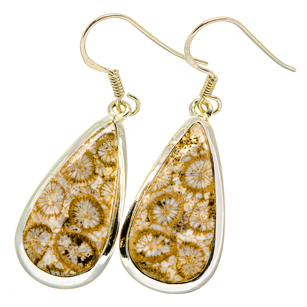 Fossil Coral Earrings handcrafted by Anasilvercos - EARR421878