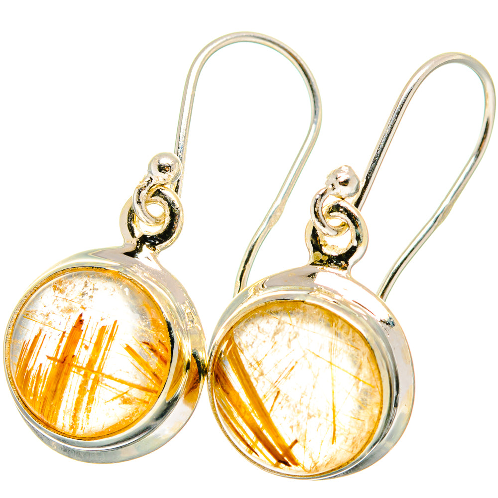 Rutilated Quartz Earrings handcrafted by Anasilvercos - EARR421884