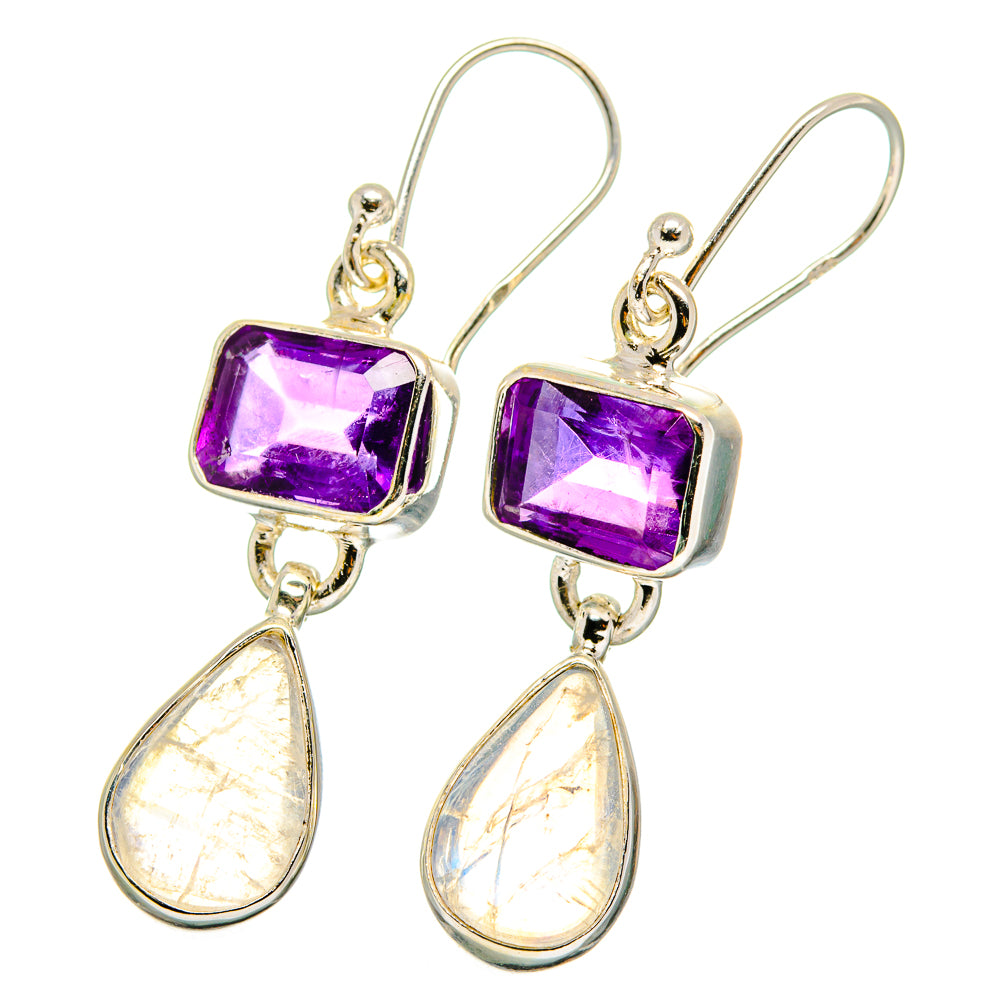 Rainbow Moonstone Earrings handcrafted by Anasilvercos - EARR421891