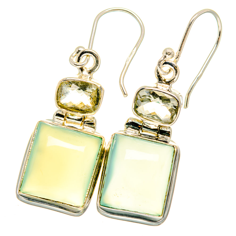 Aqua Chalcedony Earrings handcrafted by Anasilvercos - EARR421895
