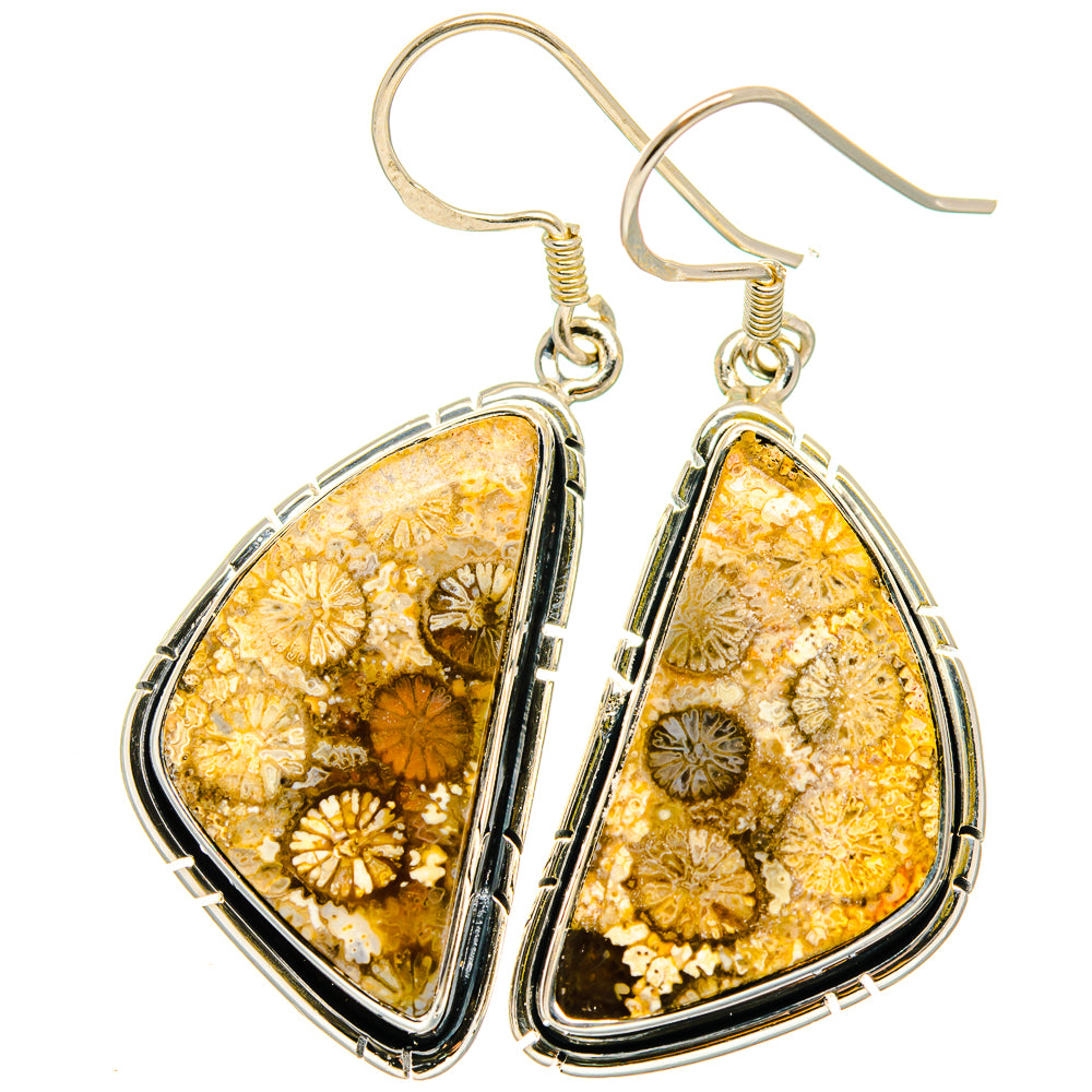 Fossil Coral Earrings handcrafted by Anasilvercos - EARR421905