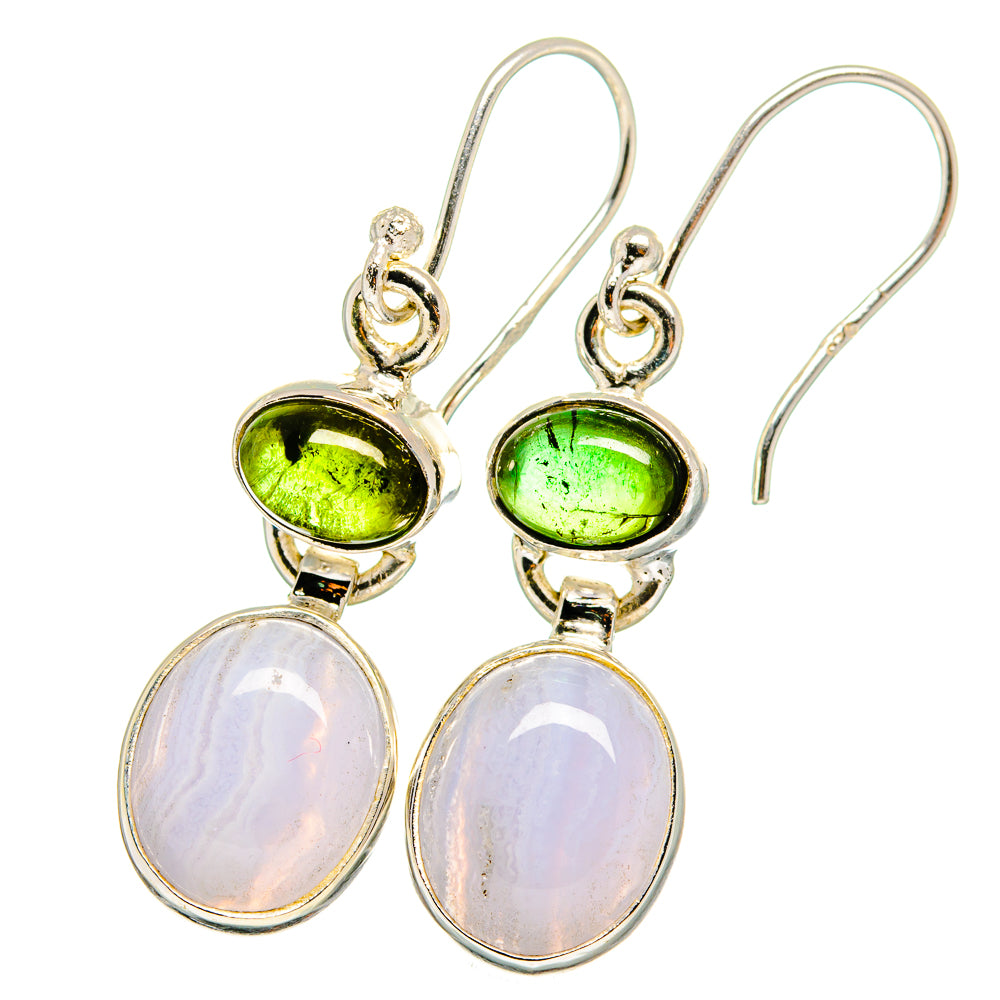 Blue Lace Agate Earrings handcrafted by Anasilvercos - EARR421915