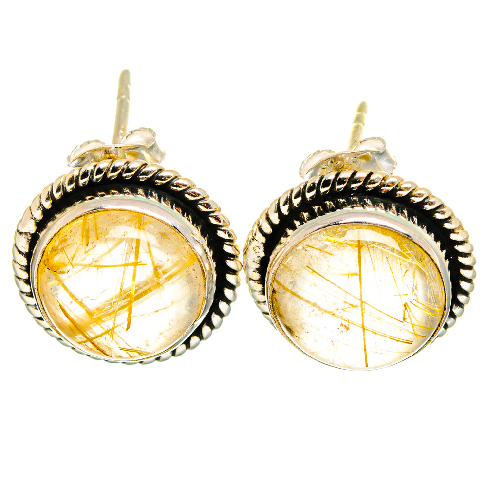Rutilated Quartz Earrings handcrafted by Anasilvercos - EARR421916