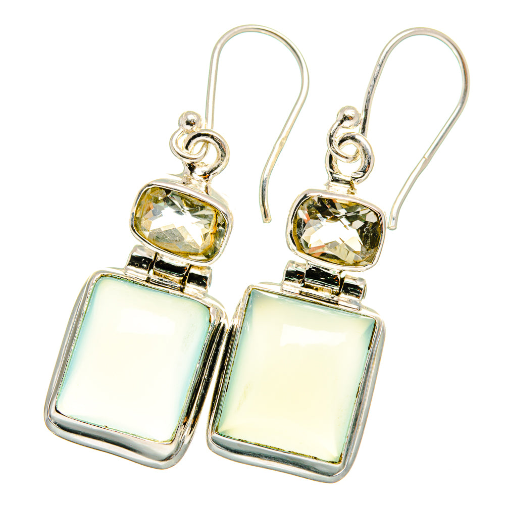 Aqua Chalcedony Earrings handcrafted by Anasilvercos - EARR421919