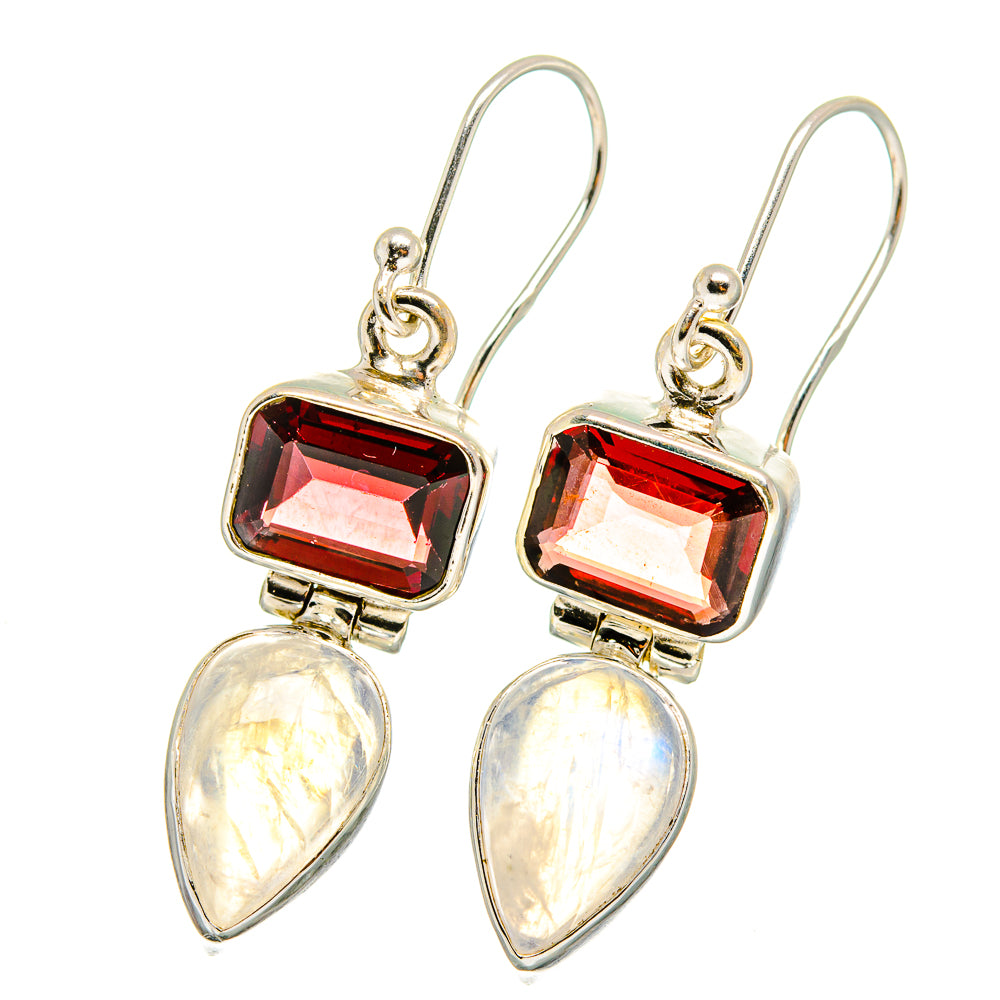 Rainbow Moonstone Earrings handcrafted by Anasilvercos - EARR421929