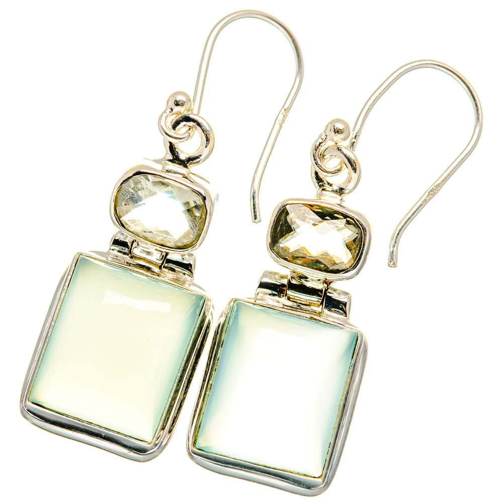 Aqua Chalcedony Earrings handcrafted by Anasilvercos - EARR421934