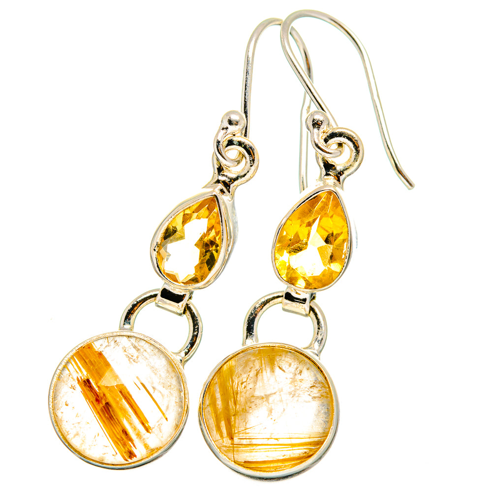 Rutilated Quartz Earrings handcrafted by Anasilvercos - EARR421942