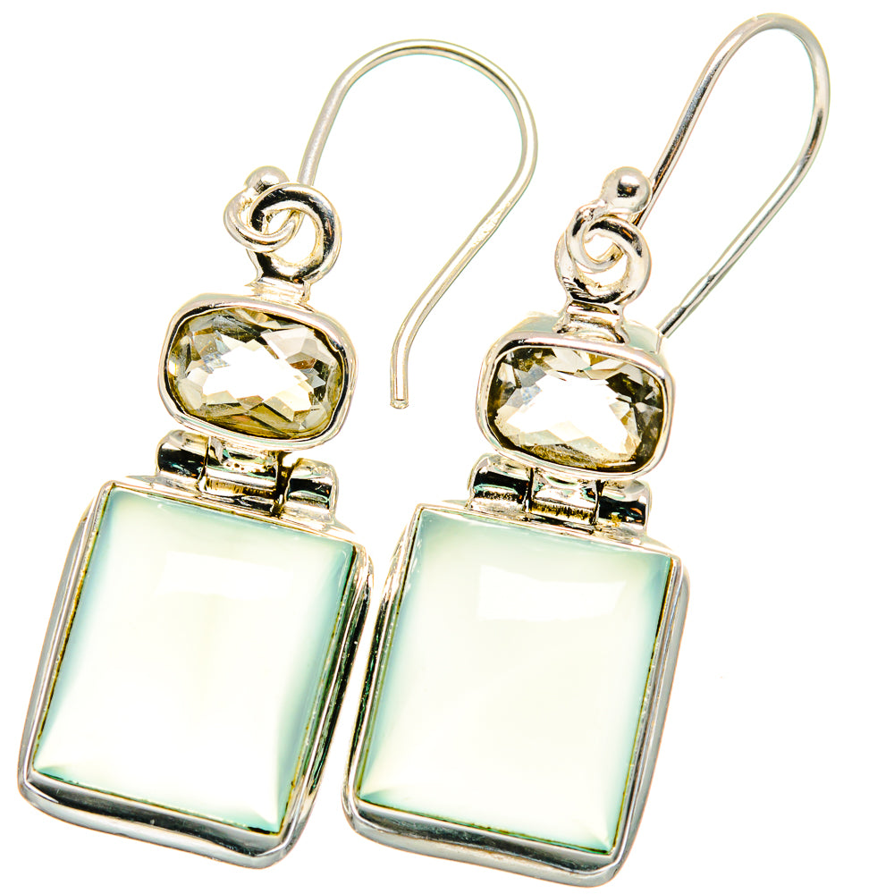 Aqua Chalcedony Earrings handcrafted by Anasilvercos - EARR421971