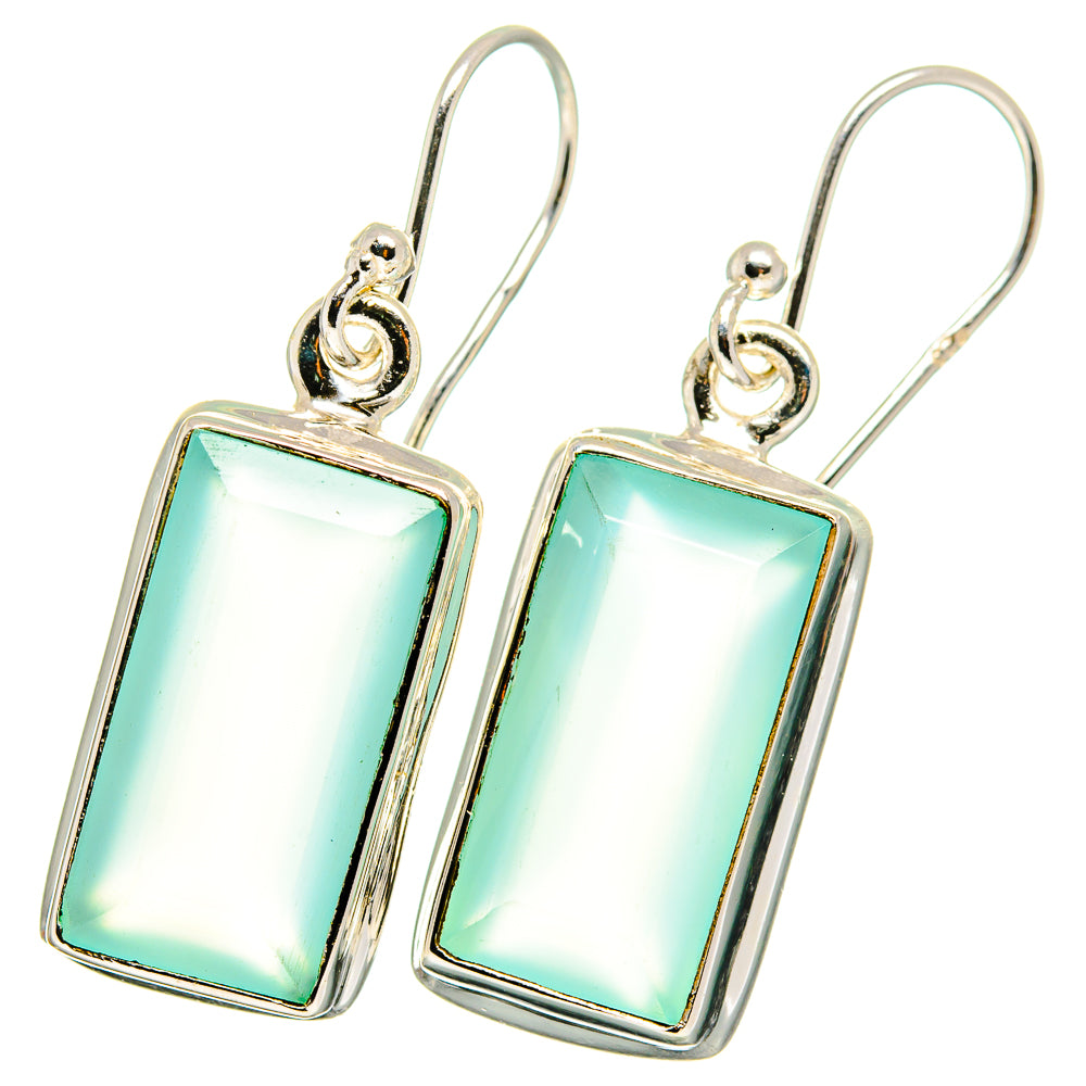 Aqua Chalcedony Earrings handcrafted by Anasilvercos - EARR421973