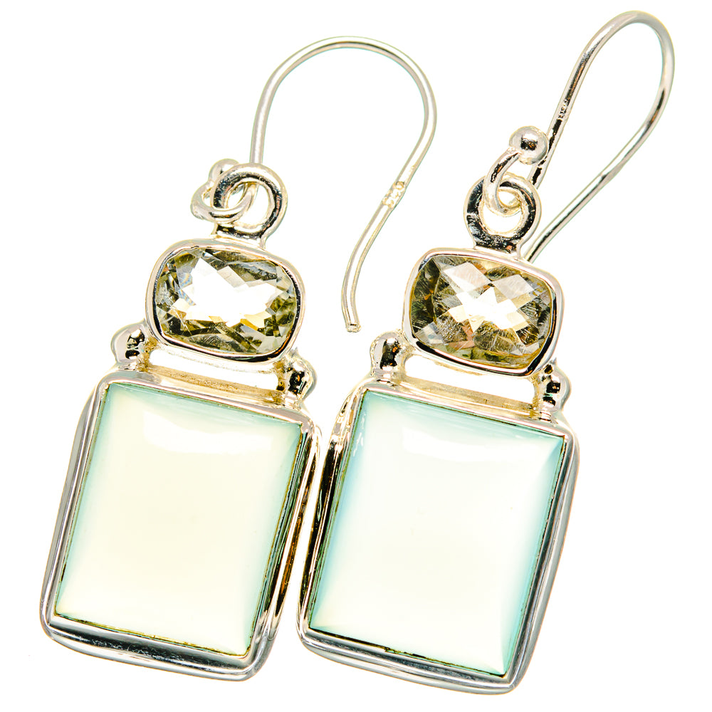 Aqua Chalcedony Earrings handcrafted by Anasilvercos - EARR421975