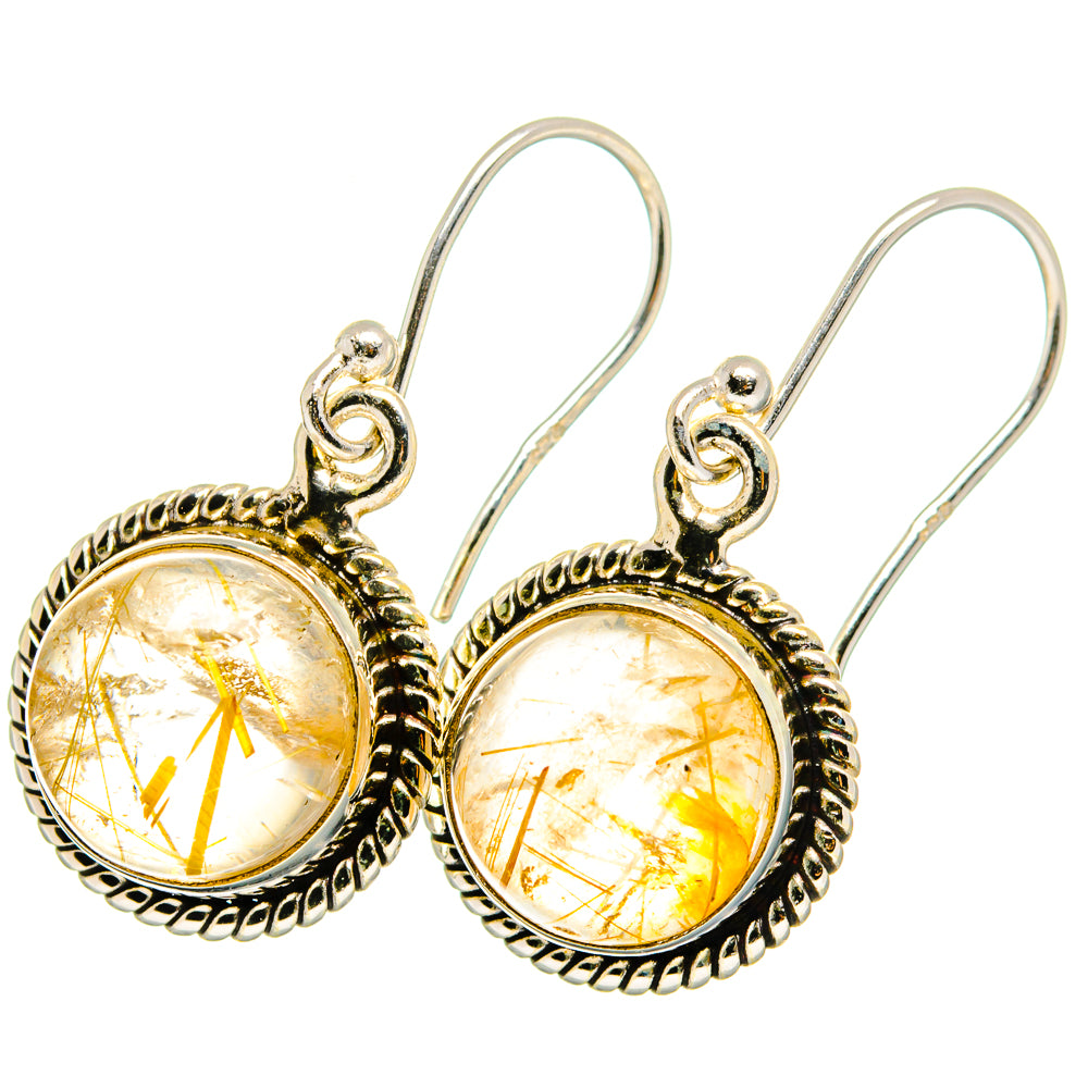 Rutilated Quartz Earrings handcrafted by Anasilvercos - EARR421981