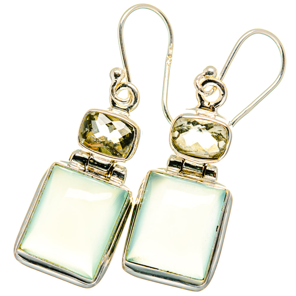 Aqua Chalcedony Earrings handcrafted by Anasilvercos - EARR421985