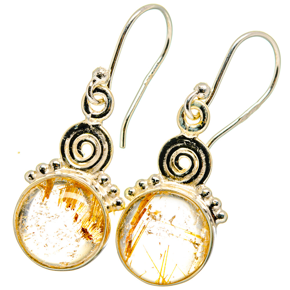 Rutilated Quartz Earrings handcrafted by Anasilvercos - EARR422001
