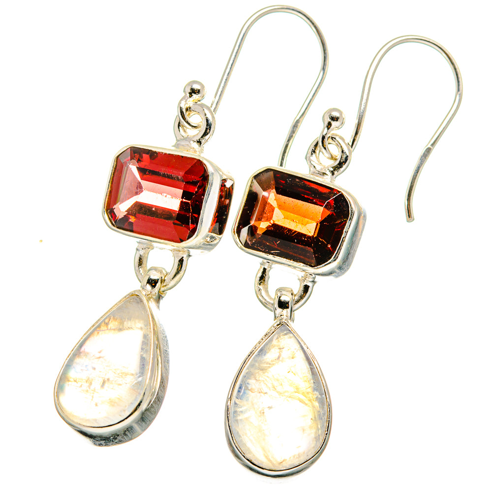 Rainbow Moonstone Earrings handcrafted by Anasilvercos - EARR422007