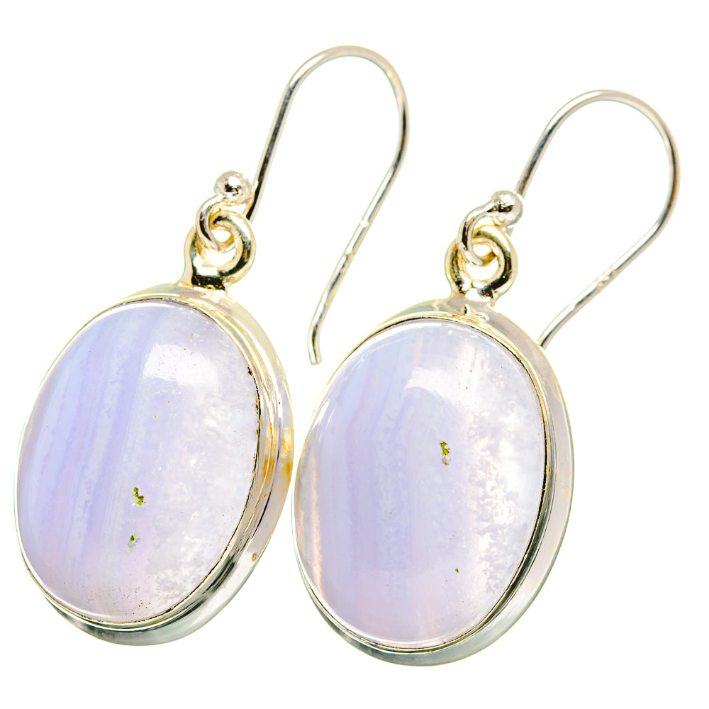 Blue Lace Agate Earrings handcrafted by Anasilvercos - EARR422009