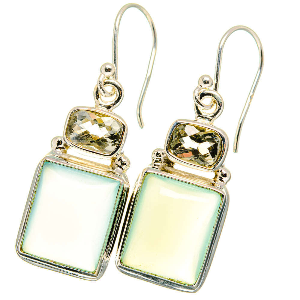 Aqua Chalcedony Earrings handcrafted by Anasilvercos - EARR422011
