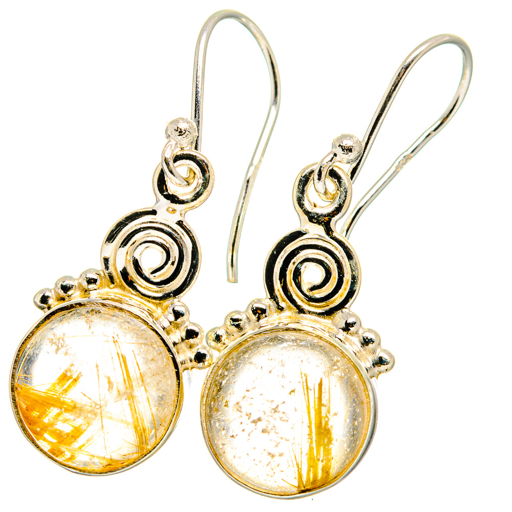 Rutilated Quartz Earrings handcrafted by Anasilvercos - EARR422012