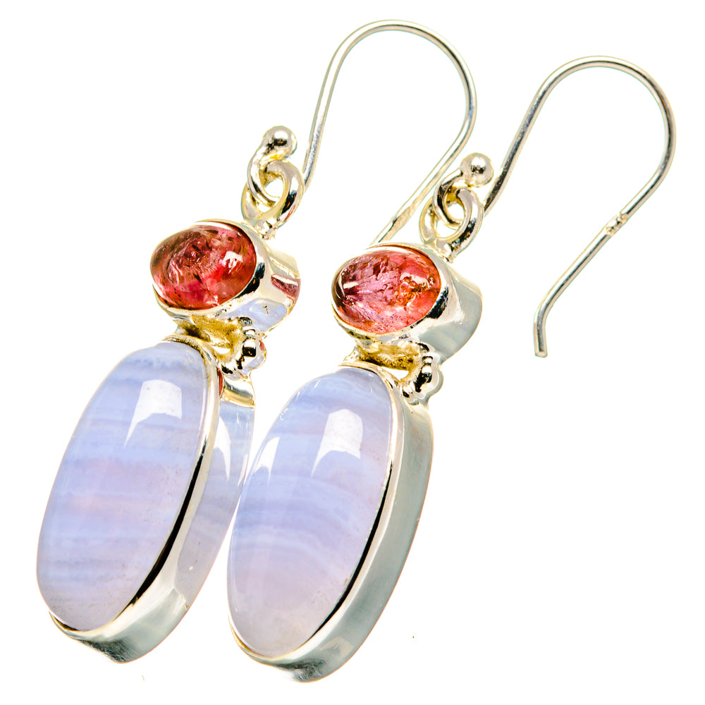 Blue Lace Agate Earrings handcrafted by Anasilvercos - EARR422014
