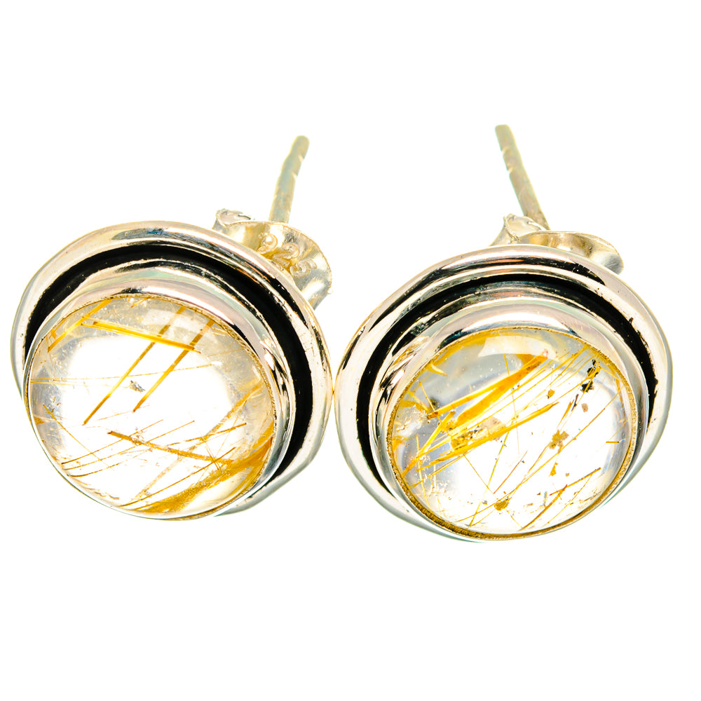Rutilated Quartz Earrings handcrafted by Anasilvercos - EARR422017