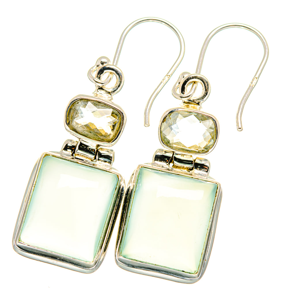 Aqua Chalcedony Earrings handcrafted by Anasilvercos - EARR422022