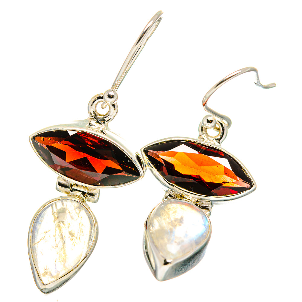 Rainbow Moonstone Earrings handcrafted by Anasilvercos - EARR422023