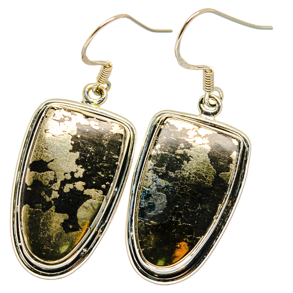 Pyrite Agate Earrings handcrafted by Anasilvercos - EARR422033