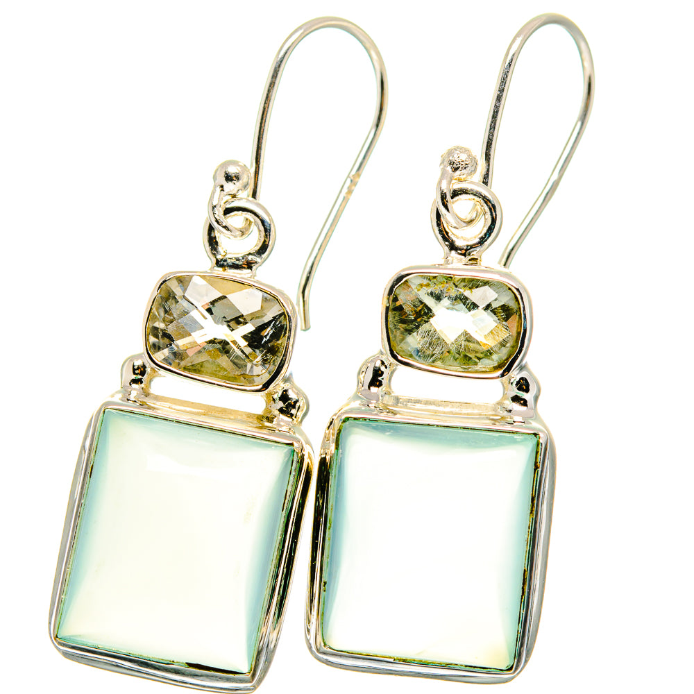 Aqua Chalcedony Earrings handcrafted by Anasilvercos - EARR422039