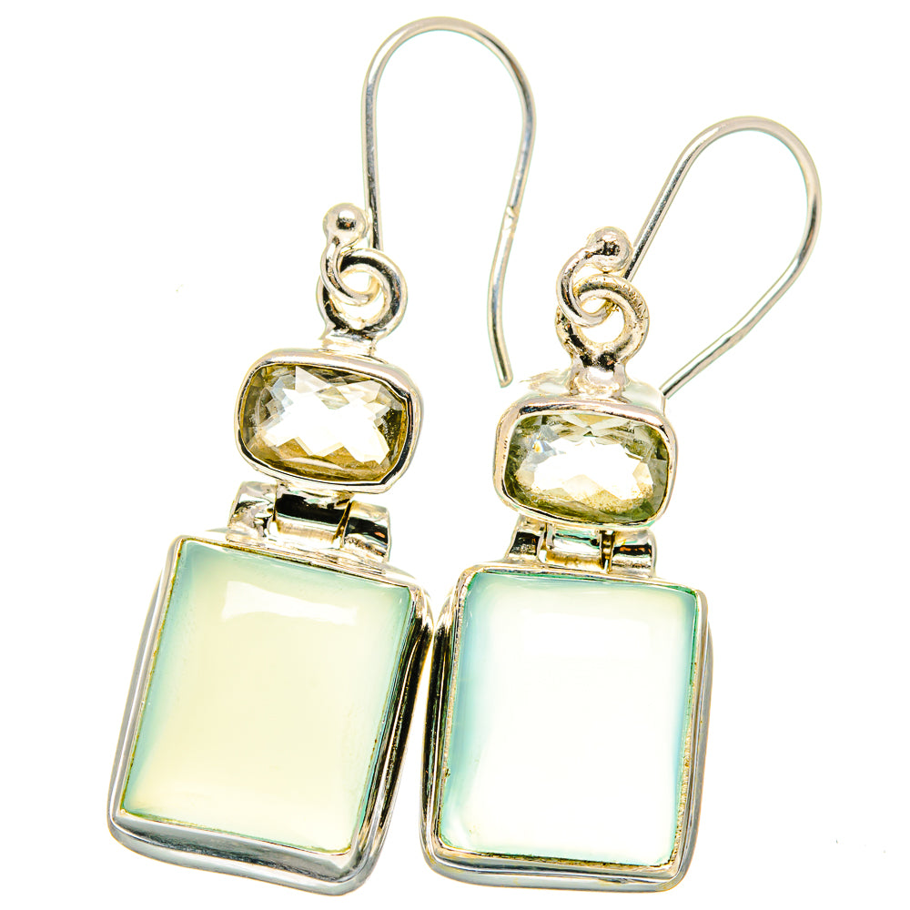Aqua Chalcedony Earrings handcrafted by Anasilvercos - EARR422054