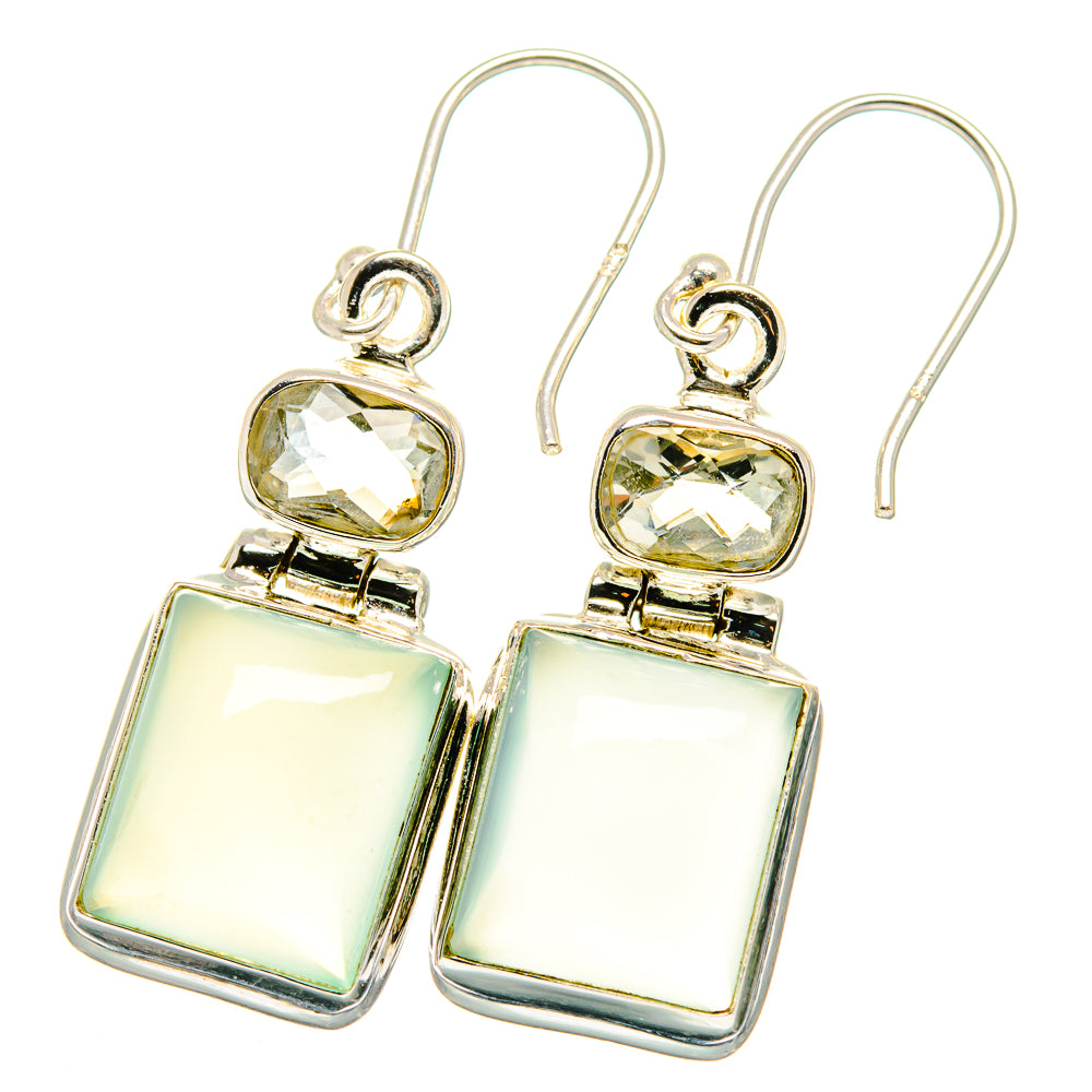 Aqua Chalcedony Earrings handcrafted by Anasilvercos - EARR422061