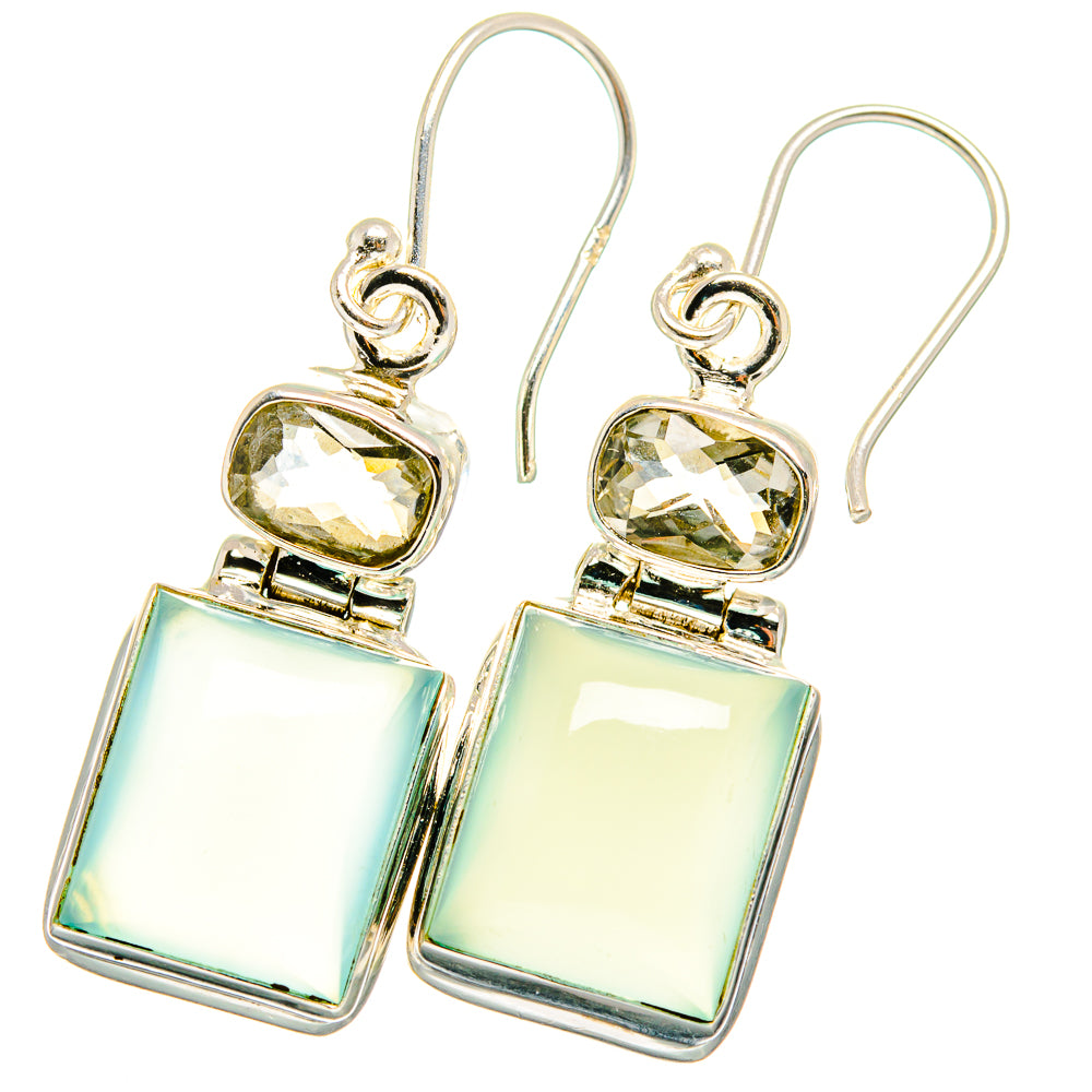 Aqua Chalcedony Earrings handcrafted by Anasilvercos - EARR422068