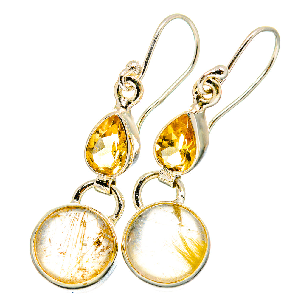 Rutilated Quartz Earrings handcrafted by Anasilvercos - EARR422071