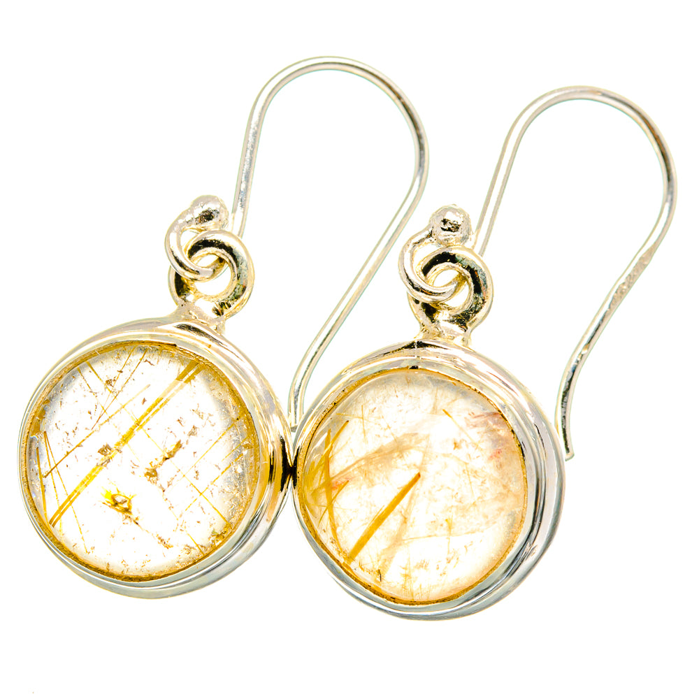Rutilated Quartz Earrings handcrafted by Anasilvercos - EARR422075